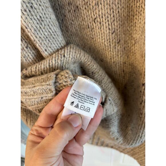 Eddie Bauer Men’s Wool Blend Hoodie Sweater Full Zip Tan Pockets Size XL - Picture 5 of 7